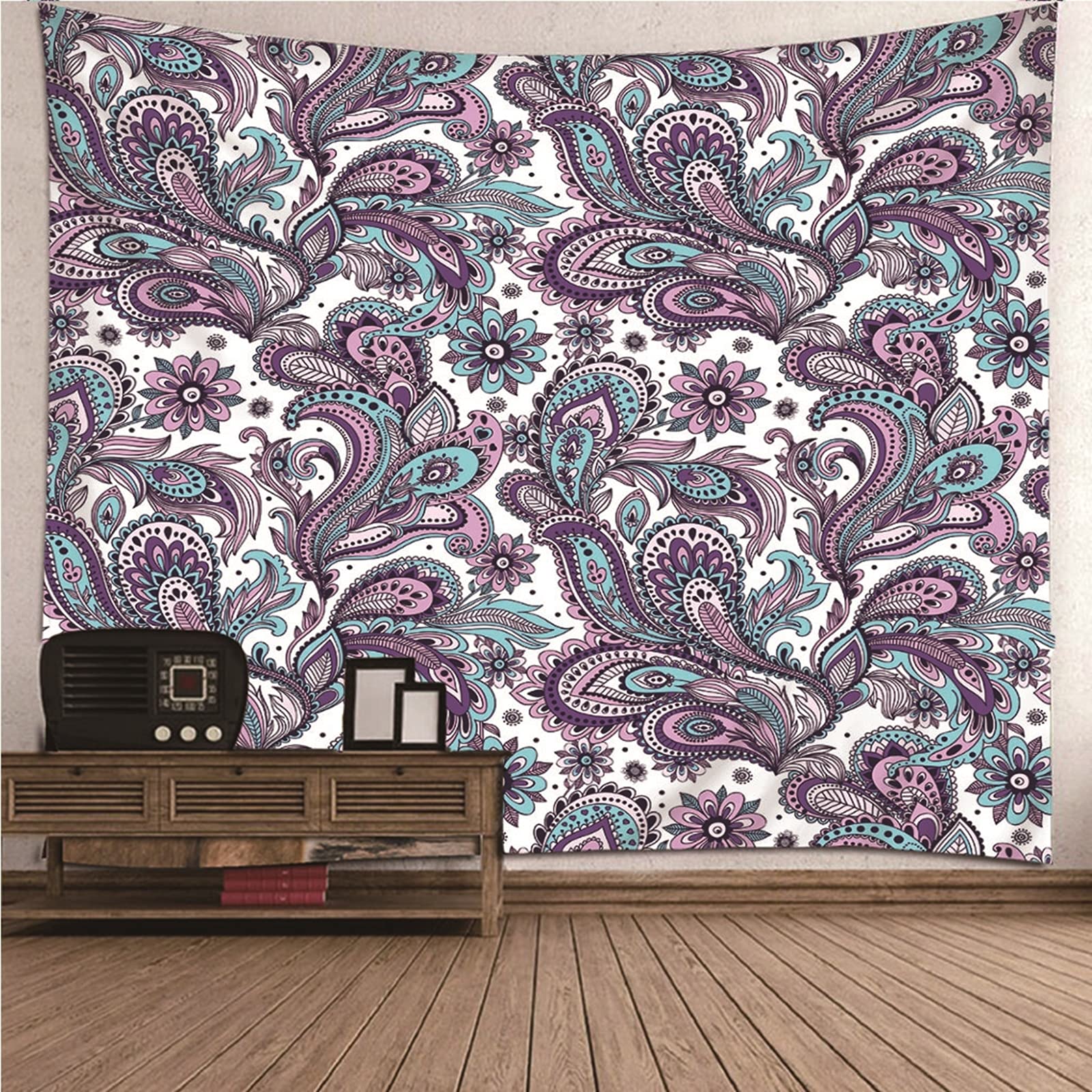 Aeici Tapiz Tela Muro Playa, Manta Pared Decorativa Estampado Floral Tapiz para Colgar Pared(350X256Cm)