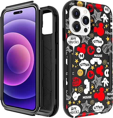 Oqplog Funda de teléfono resistente para iPhone 14 Pro Max de 6.7 pulgadas para niñas, niños, mujeres, niños, linda cubierta dura de triple capa de