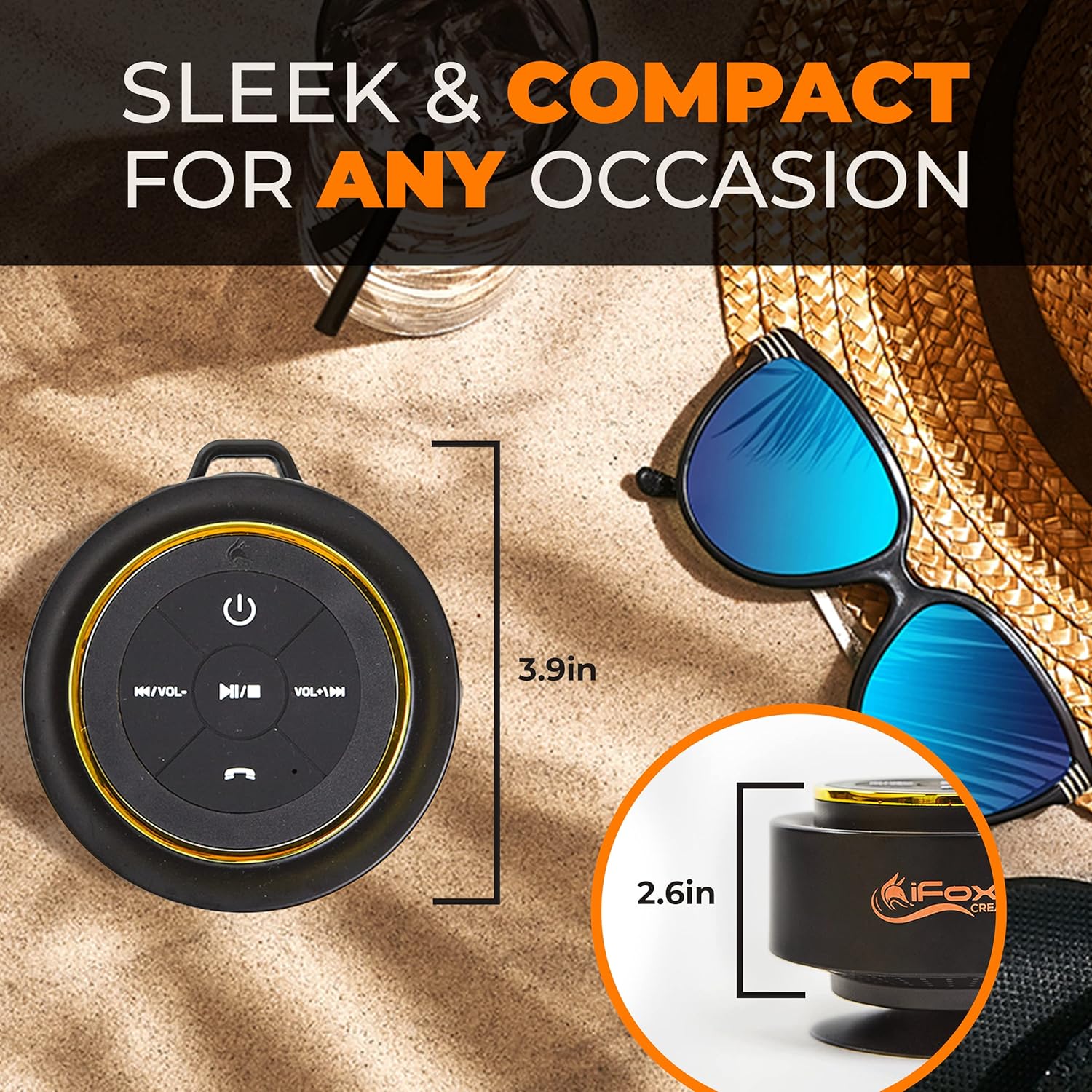 Buy iFox Portable Bluetooth Shower Speaker, IPX7 Waterproof Outdoor