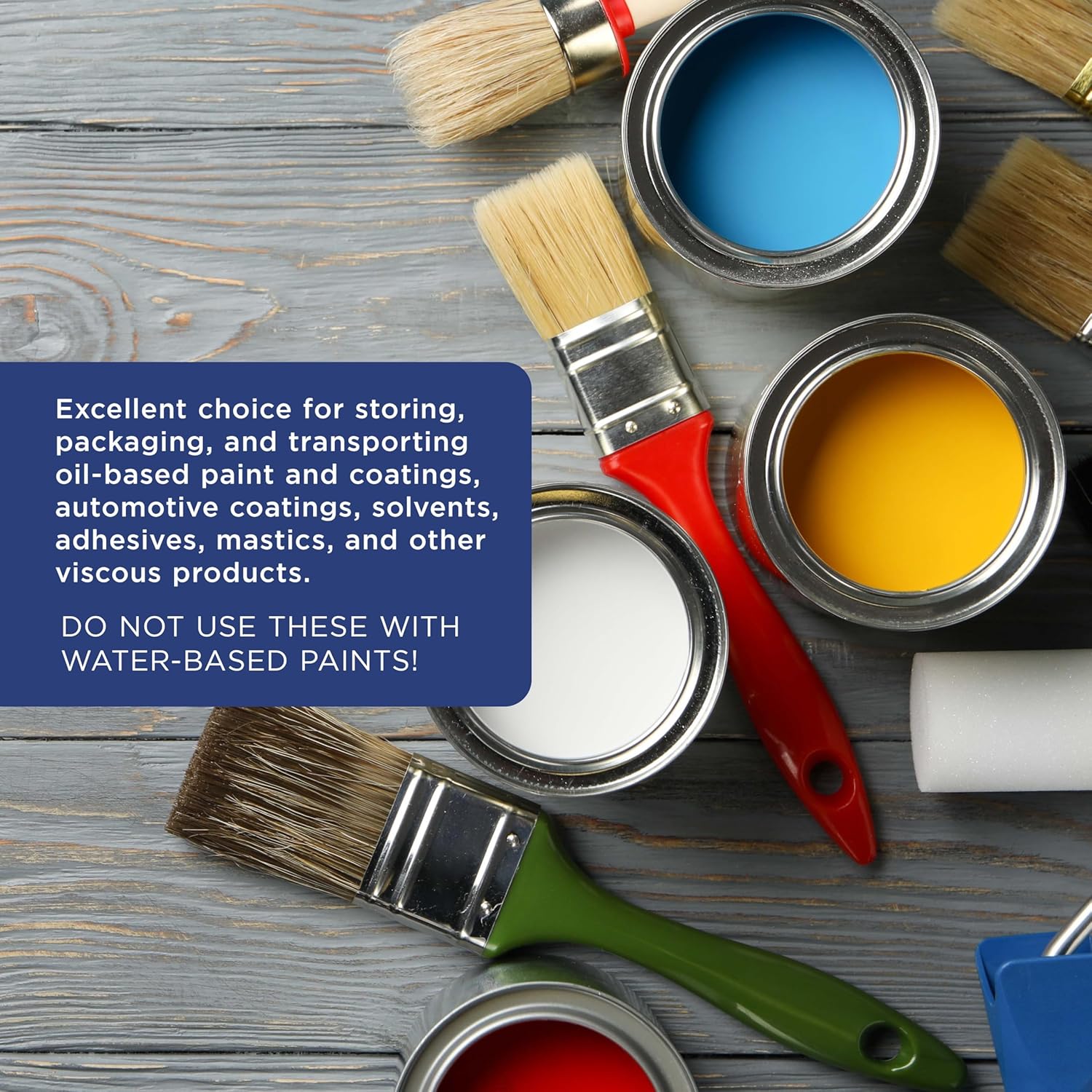 Master Elite 1 Pint Unlined Empty Metal Paint Can Bucket with Lids, Pack of 12 - Triple Tight Lid Seal, 16 fl. oz. Steel Coating Storage Container Tin - Store Oil-Based Paint, Art, Craft, DIY Supplies - Image 5