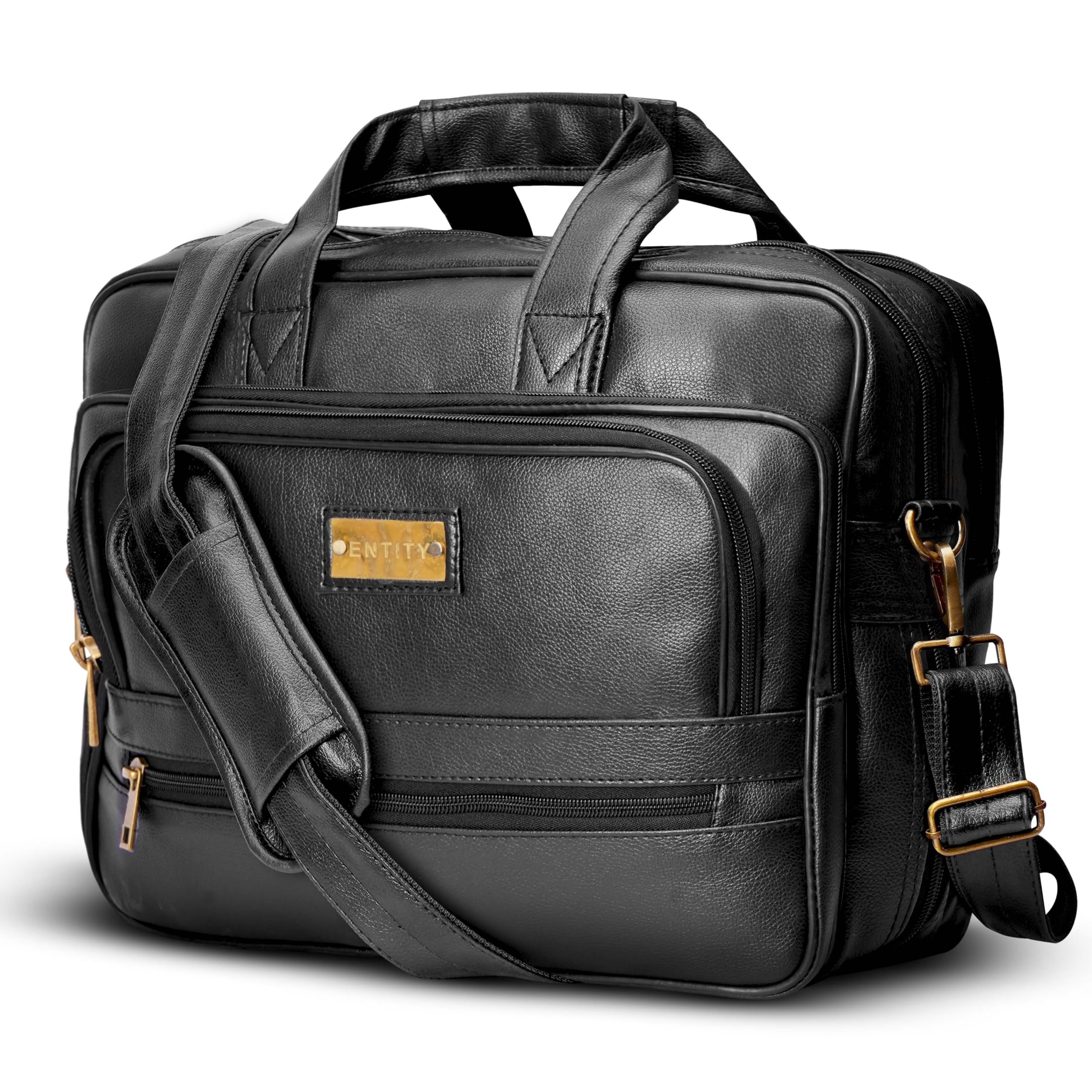 Entity Divine Vegan Leather Laptop Office Messenger Bag For Men, Side Leather Shoulder Laptop Business Handbag Bags for Men For 16 inch laptop with two spacious compartment