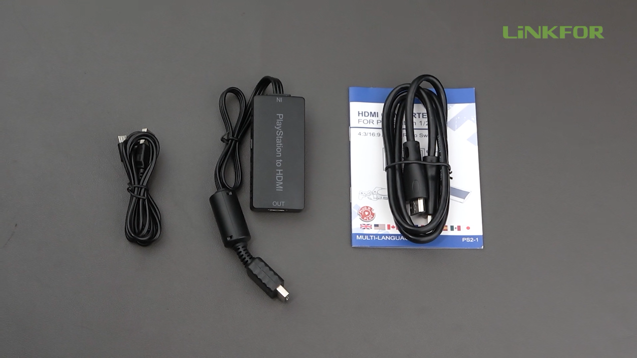 LiNKFOR PS2 to HDMI Converter – Retro PS Gaming Adapter, Analog