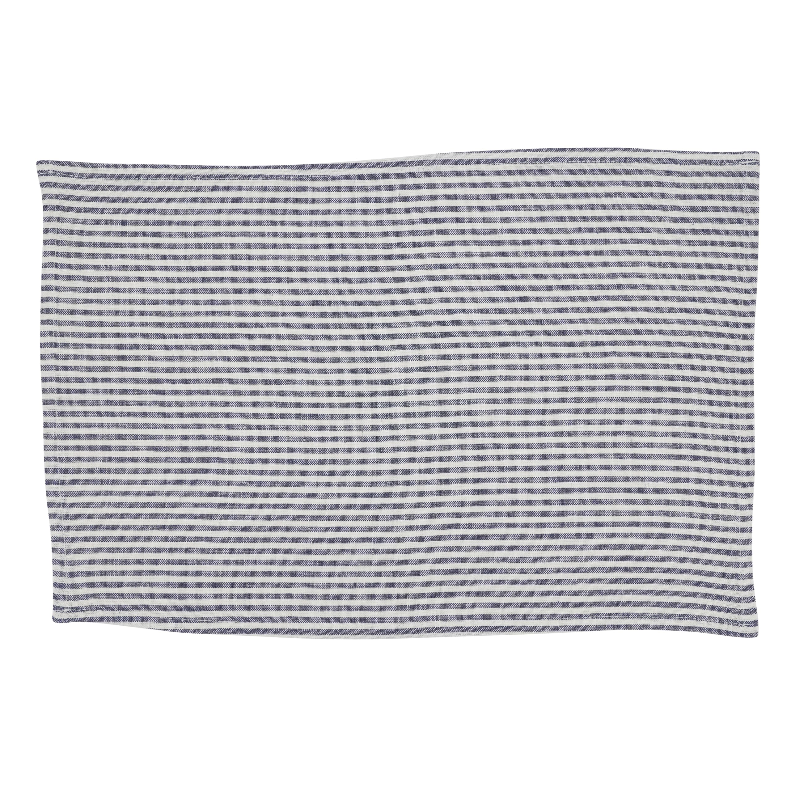 SARO Lifestyle Lot de 4 Sets de Table Classiques à Rayures en Lin mélangé – Sets de Table de Ferme pour Salle à Manger Quotidienne, Tables de Cuisine et Divertissement décontracté, 35,6 x 50,8 cm