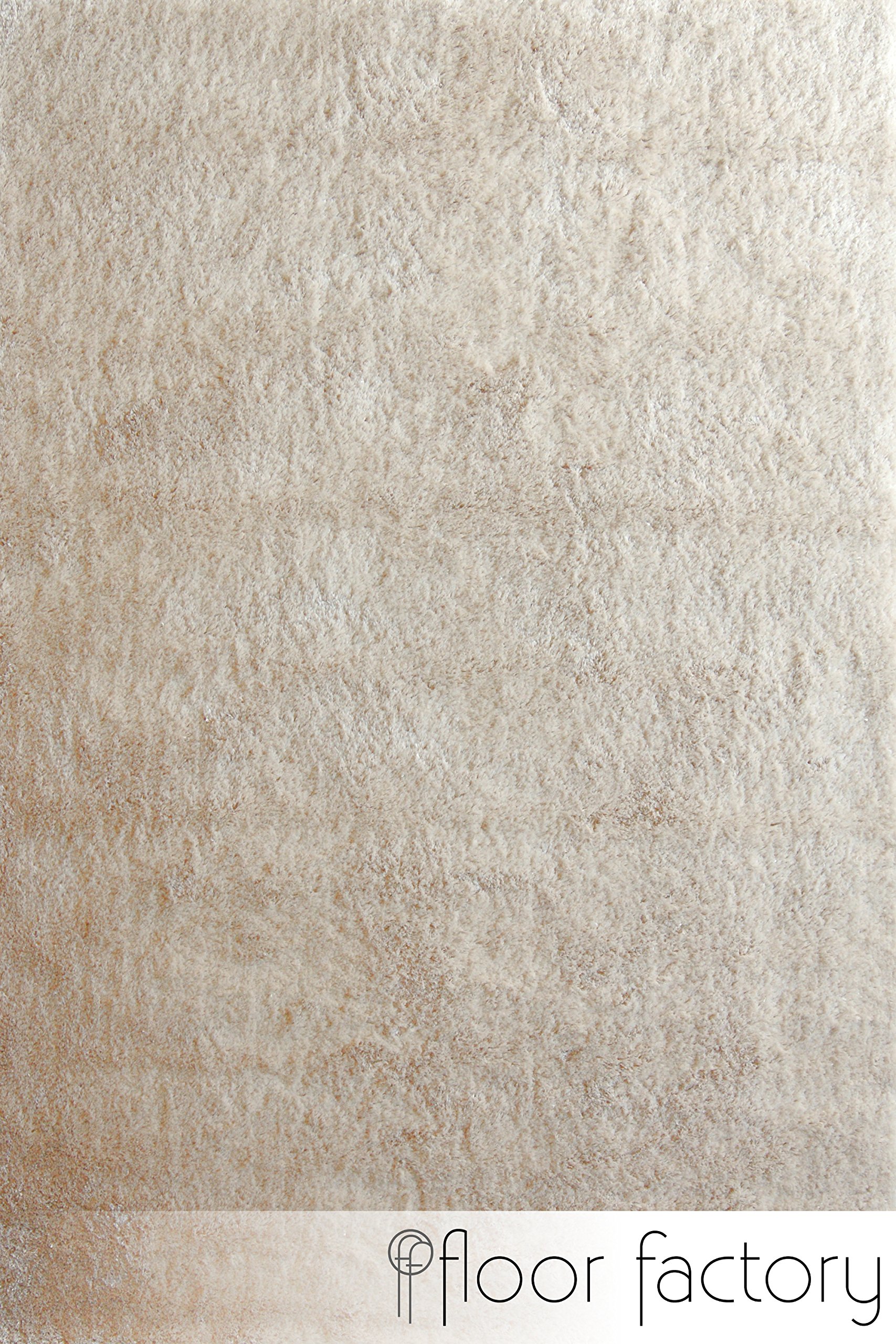 floor factory Moderner Teppich Delight beige 160x230cm - edler Designer Teppich mit flauschig weichem Flor