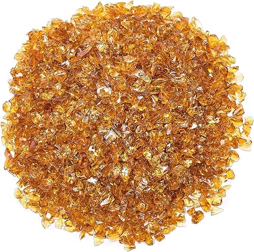 Miniatura 5 de TWINKLING Brillantina de piedra de grava de vidrio de fuego de alto brillo, vidrio roto, chips de gemas de fuego, vidrio triturado para manualidades