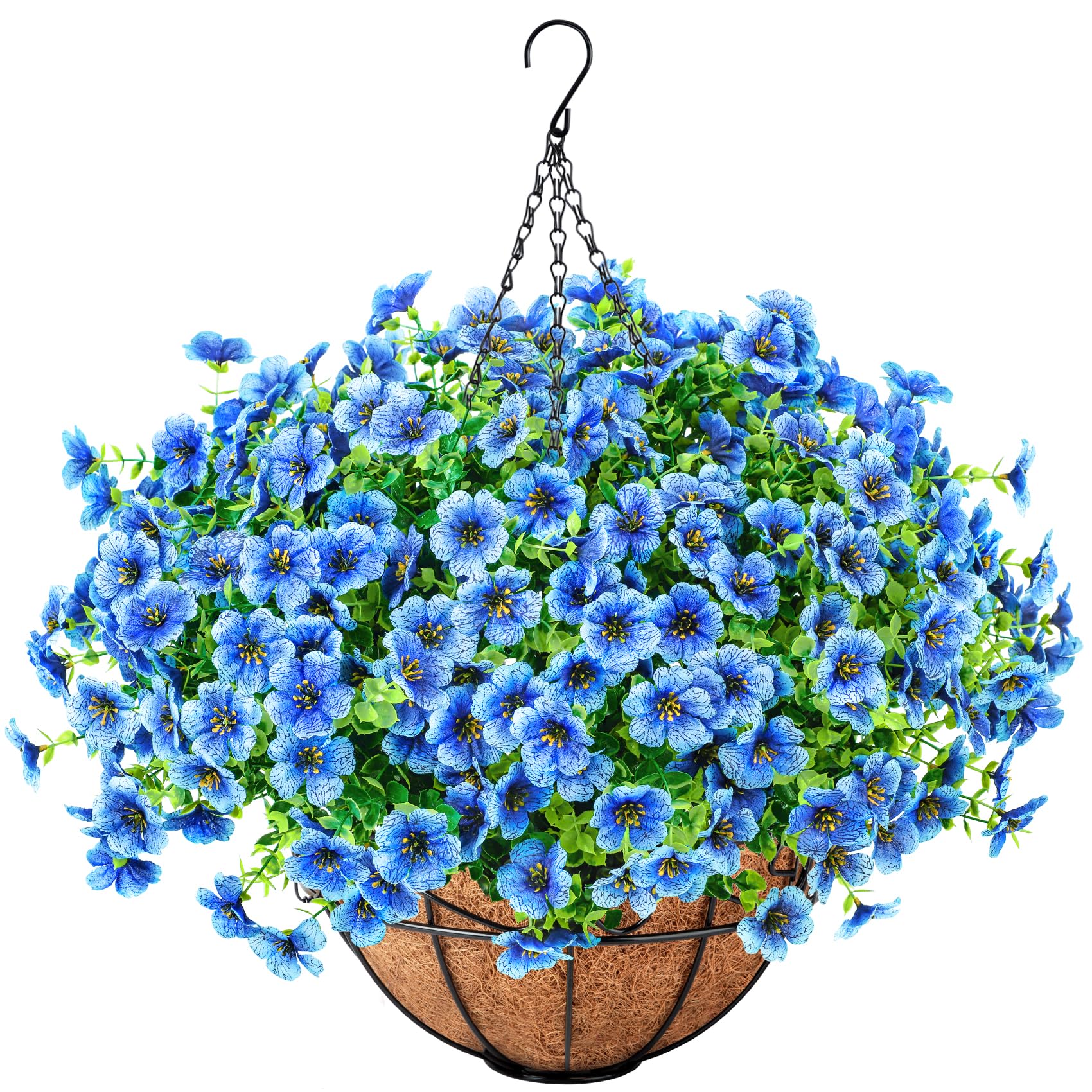 Ouddy Decor Artificial Hanging Flowers with Basket