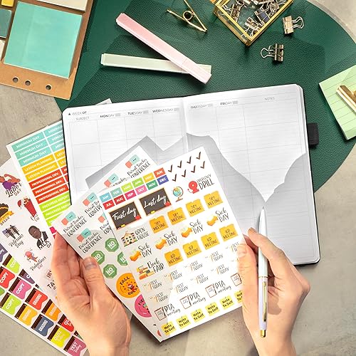 Miniatura 6 de Clever Fox Planificador para profesores, planificador de año escolar con calendarios y planes de lecciones, libro de plan para profesores para el