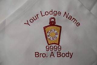 Mark Master Mason Napkin. Embroidered with your name, lodge name & number lodge