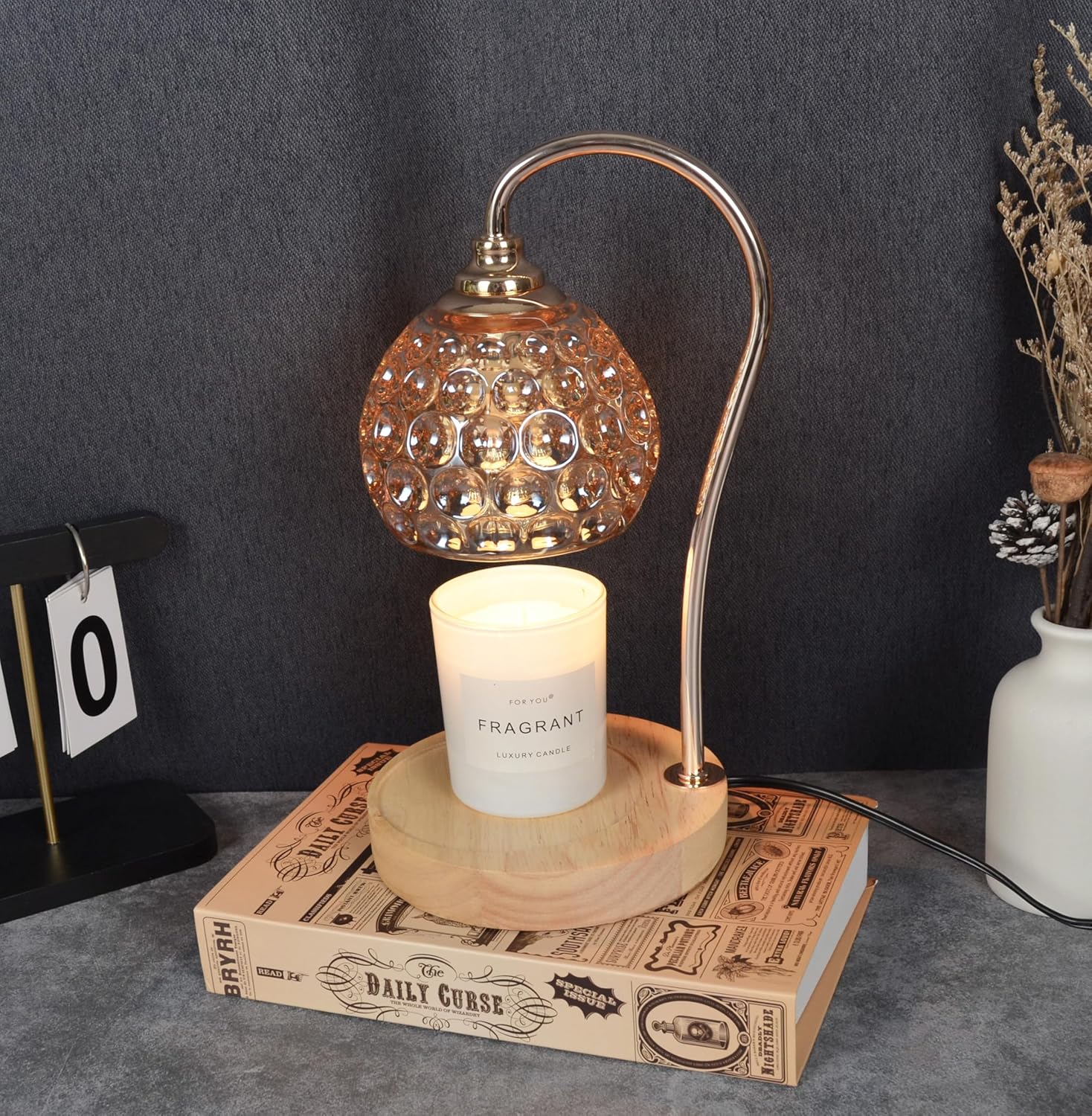 Warm Wax Melter Lamp with Adjustable Timer & 2 Bulbs, Aromatherapy Candle Warmer for Home, Birthday & Christmas Gifts.