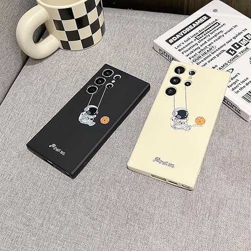 Miniatura 7 de Yonds Queen Funda para Samsung Galaxy A53, diseño de astronauta de dibujos animados, diseño de cohete espacial, luna y cohete, elegante funda