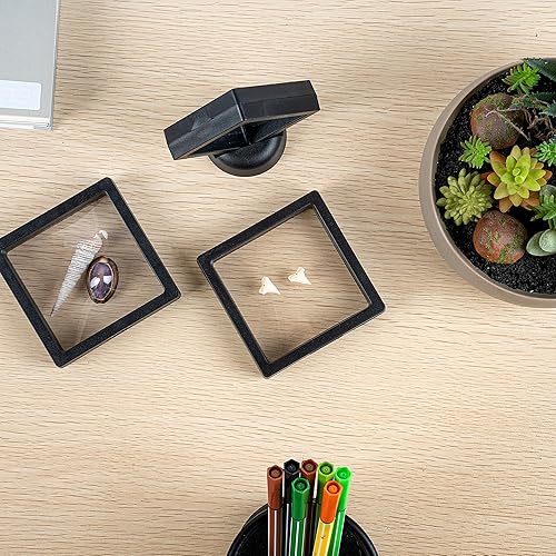 Miniatura 8 de Restaurantware Display Tek - Vitrinas flotantes de 3.5 x 3.5 pulgadas, 10 carcasas de exhibición de marco, soportes se venden por separado, vitrinas