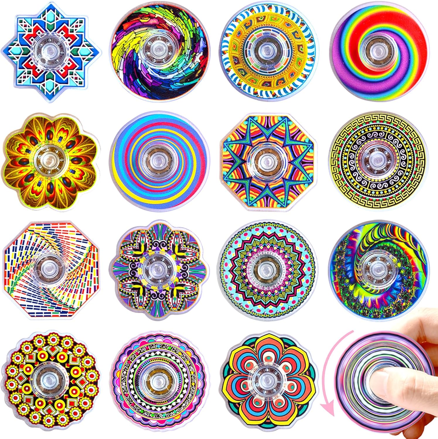 30 Pcs Fidget Spinners Fidget Toys Mini,Party Favors Supplies Easter Basket Goodie Bag Stuffers Funny Gifts Sensory Toys for Kids Adults Boys Girls Stress Relief,Treasure Box Toy Classroom Prizes