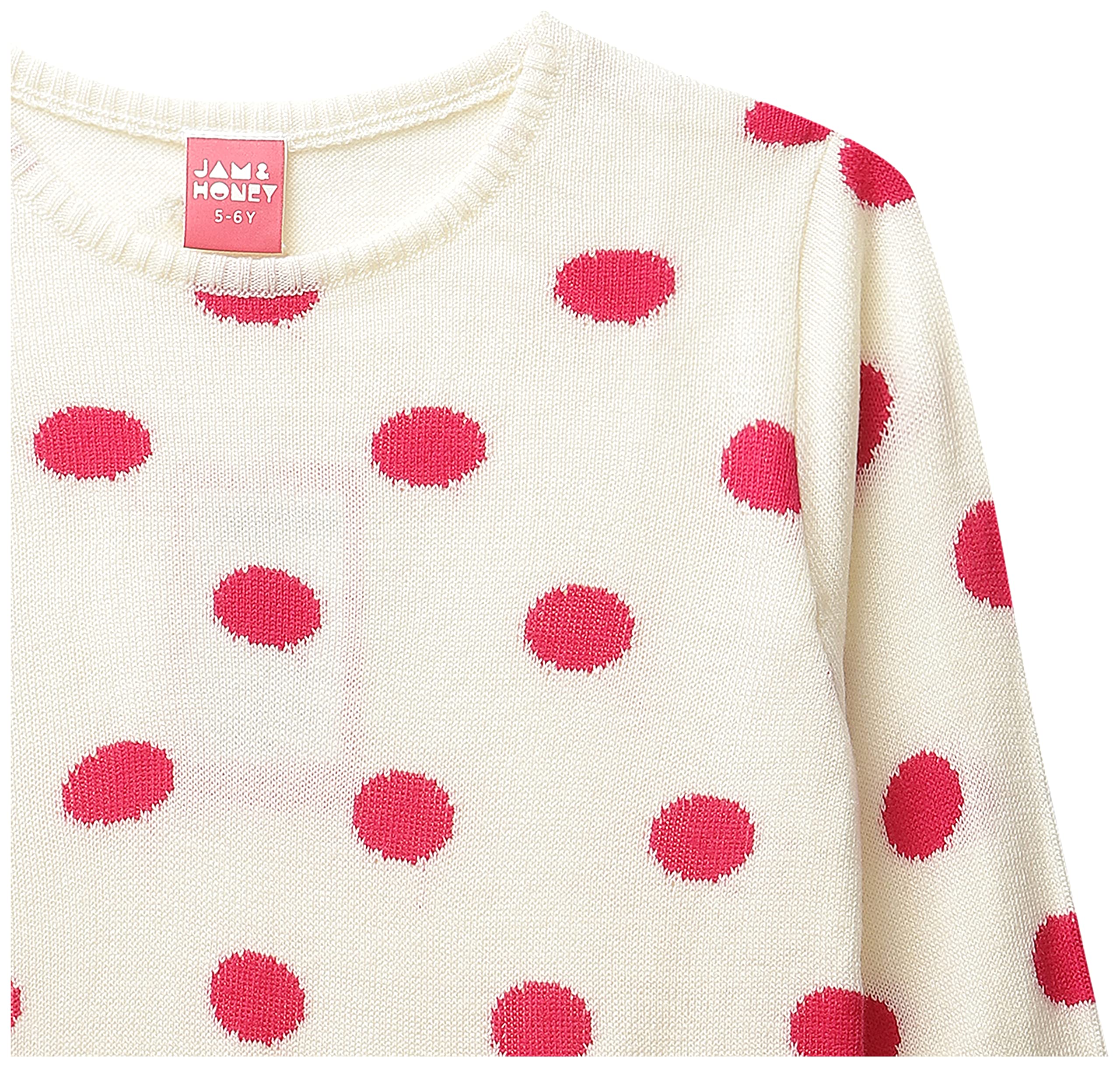 Amazon Brand - Jam & Honey Girl's Acrylic Round Neck Casual Sweater (Aw21Jh-Gswt-913_Bright Pink_3-4 Years) 1