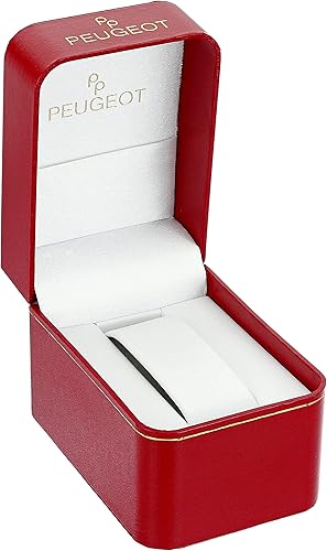 Miniatura 3 de Peugeot Reloj de gran tamaño para mujer con bisel con tachuelas de cristal Swarovski y pulsera de eslabones de metal