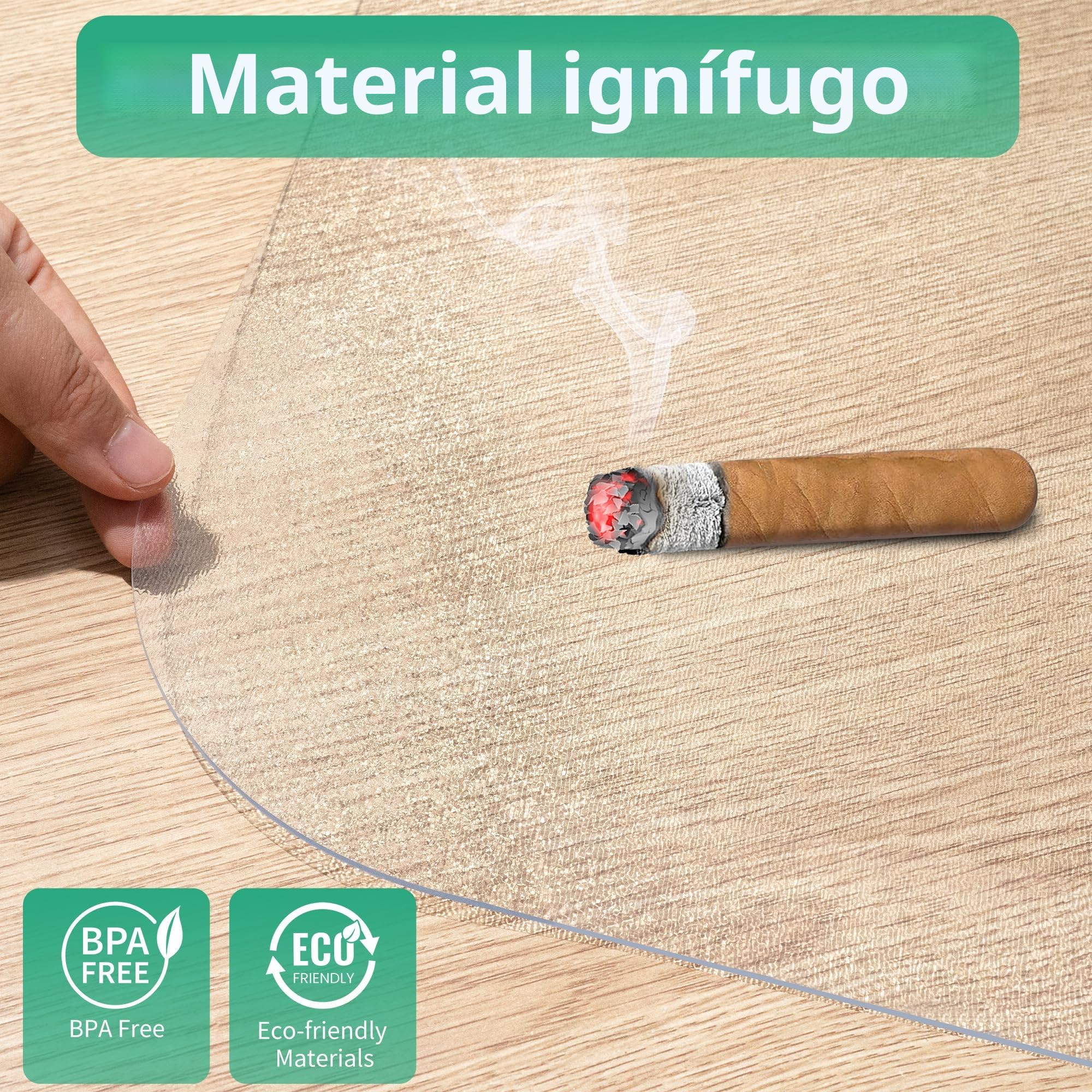 NATRKE - Alfombra para protección de Suelos Duros, Protector de PVC Transparente de Madera para Silla de Oficina en casa, sin BPA y sin ftalatos, 122 x 92 cm