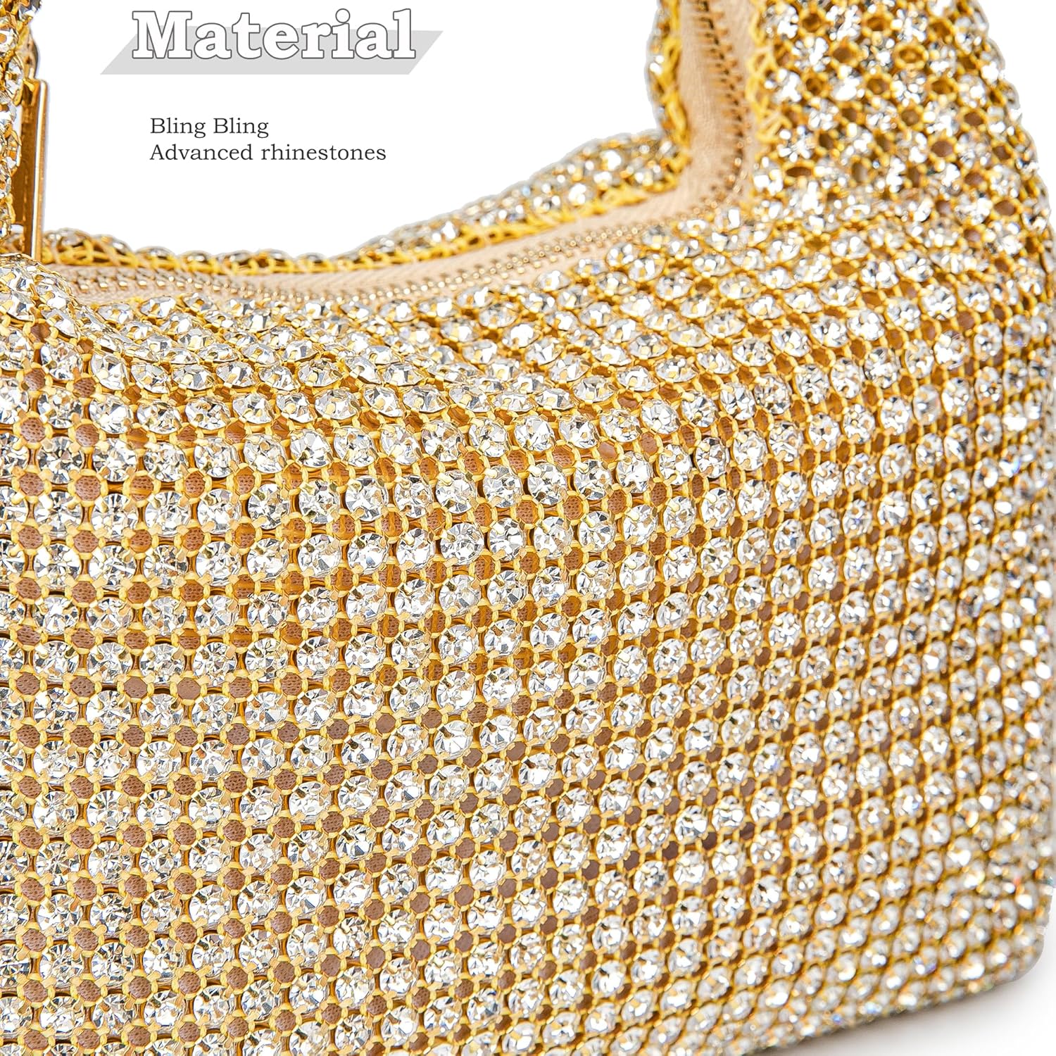 Sparkling Women's Evening Handbags Rhinestone Purse Crossbody Bag Wedding Prom Party Club Purses - Image 5