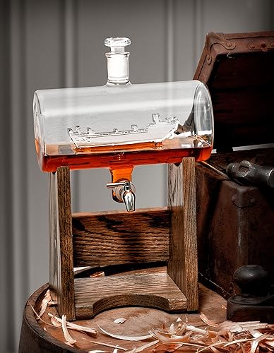 Miniatura 7 de Decantador de licores  1150 ml para Vodka, Bourbon, Rum, vino, de whisky, Tequila Cristal