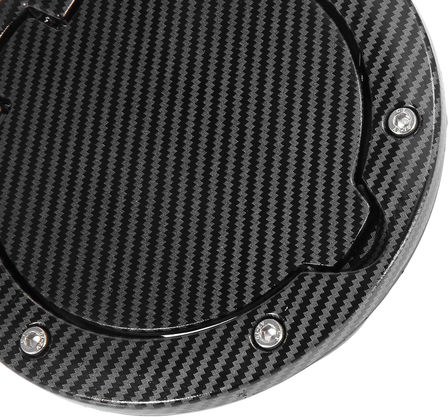 X AUTOHAUX Black Car Gas Fuel Filler Door Cover Fuel Tank Cap Carbon Fiber Pattern for Jeep Wrangler JK Unlimited 2007-2018