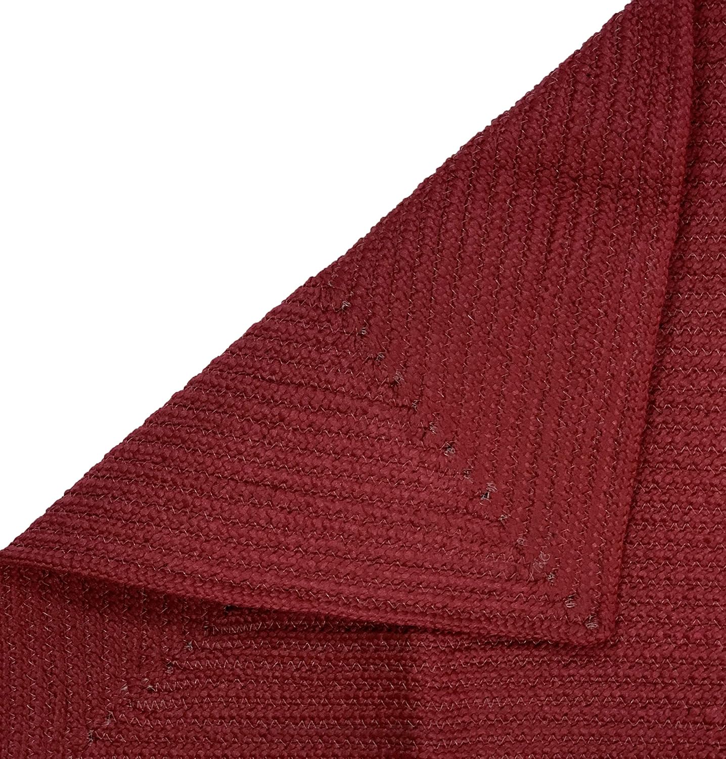 Better Trends Alpine Braid Collection is Durable & Stain Resistant Reversible Indoor Area Utility Rug 100% Polypropylene in Vibrant Colors, 24" x 68" x 68" L-Shape, Burgundy Solid