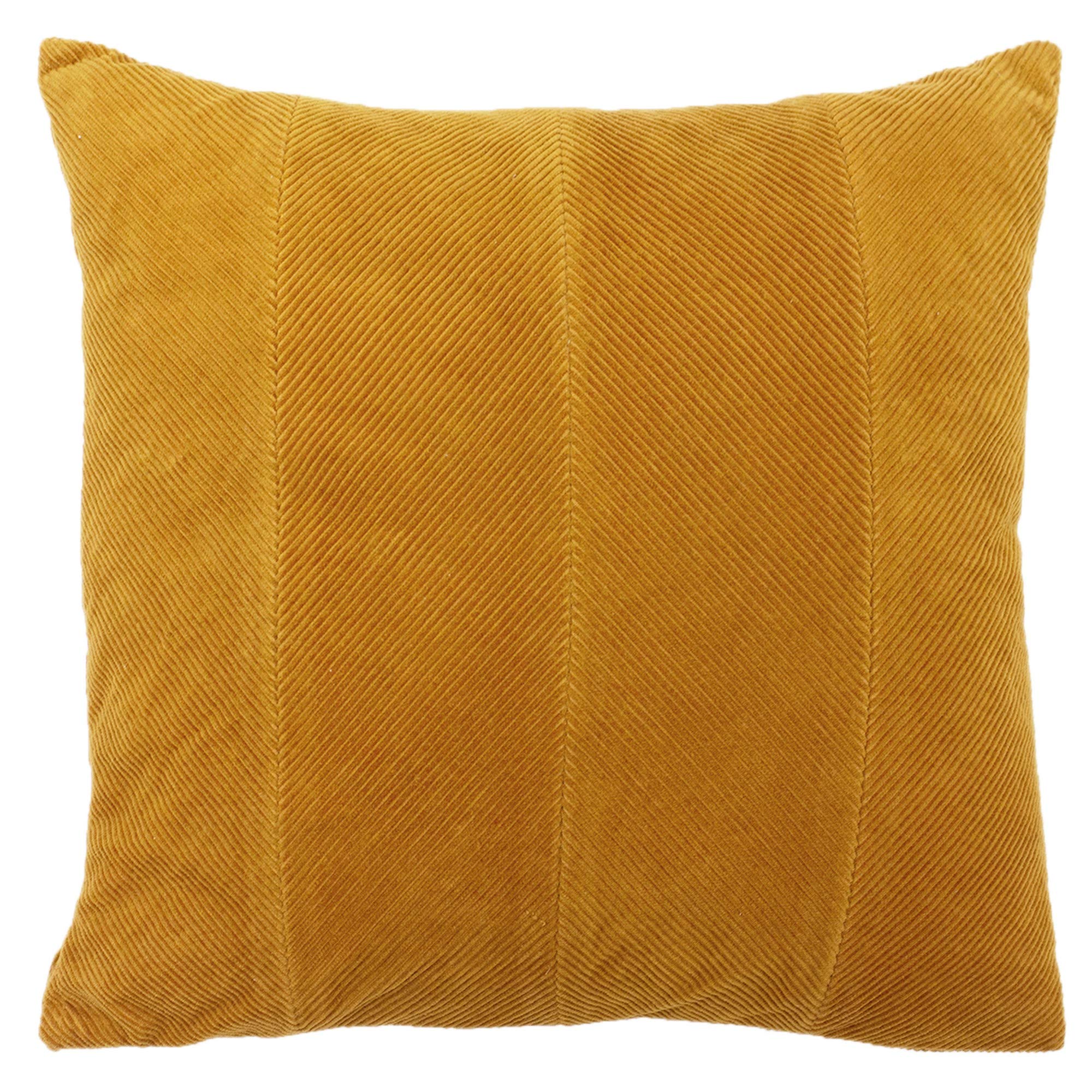 Furn. Ochre Yellow Furn Jagger Cushion Cover-Cotton-45 X 45Cm (18" X 18" Inches)