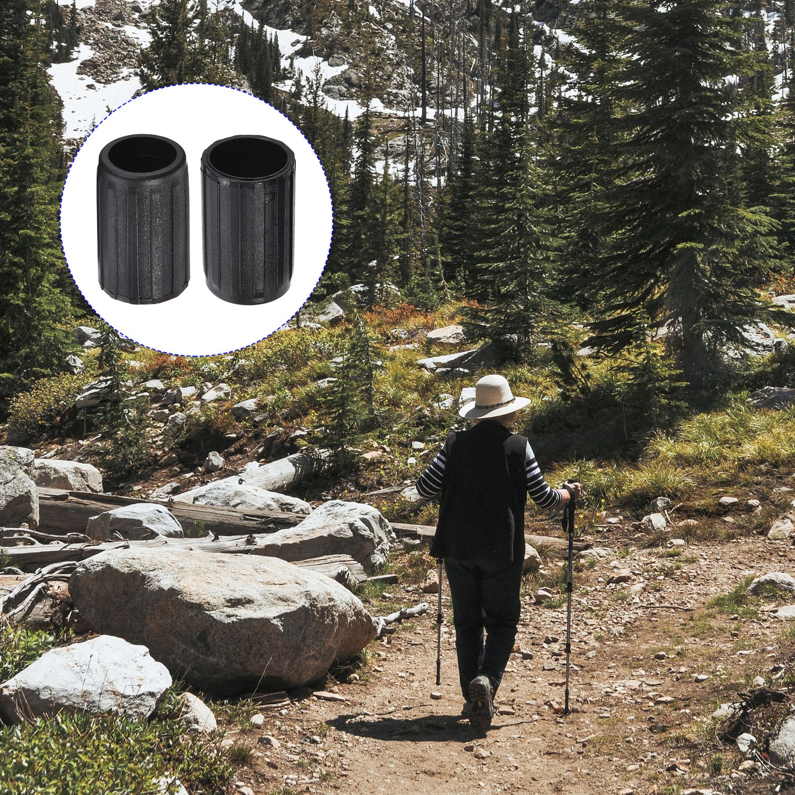 M METERXITY 6 Pack Trekking Pole Tips- Cane Hiking Stick Tip Replacement Walking Sticks Protectors Accessories for Hiking Walking Camping (14mm - Image 2