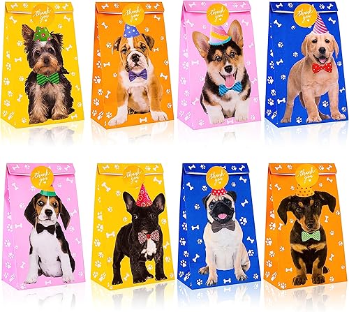 C L cooper life 12 piezas de suministros para fiestas temáticas de perros, bolsas de regalo con calcomanías para baby shower de niños