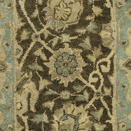 Miniatura 5 de SAFAVIEH Antiquity Collection AT21G - Alfombra decorativa de lana tradicional oriental de primera calidad, 2 pies 3 pulgadas x 4 pies, marrón y verde