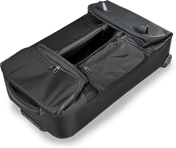 Briggs & Riley 27 Medium Upright Duffle - Checked Luggage for Travel, Suitcases with Wheels, Softside Rolling Bag for Men & Women, Self-Repairing Zipper - ZDX Collection, Black