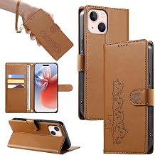 Compatible iPhone 13 Mini Case Notebook Type iPhone 13 Mini Folio Case Cute Cat Pattern Cat iPhone 13 Mini Mobile Phone Cover Stylish Smartphone Case with Strap Compatible iPhone 13 Mini Case
