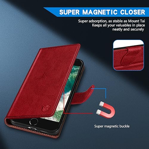 Miniatura 3 de ZZXX Funda tipo cartera para iPhone 7 PlusiPhone 8 Plus con bloqueo RFID, ranura para tarjetas, función atril, cierre magnético, funda protectora de