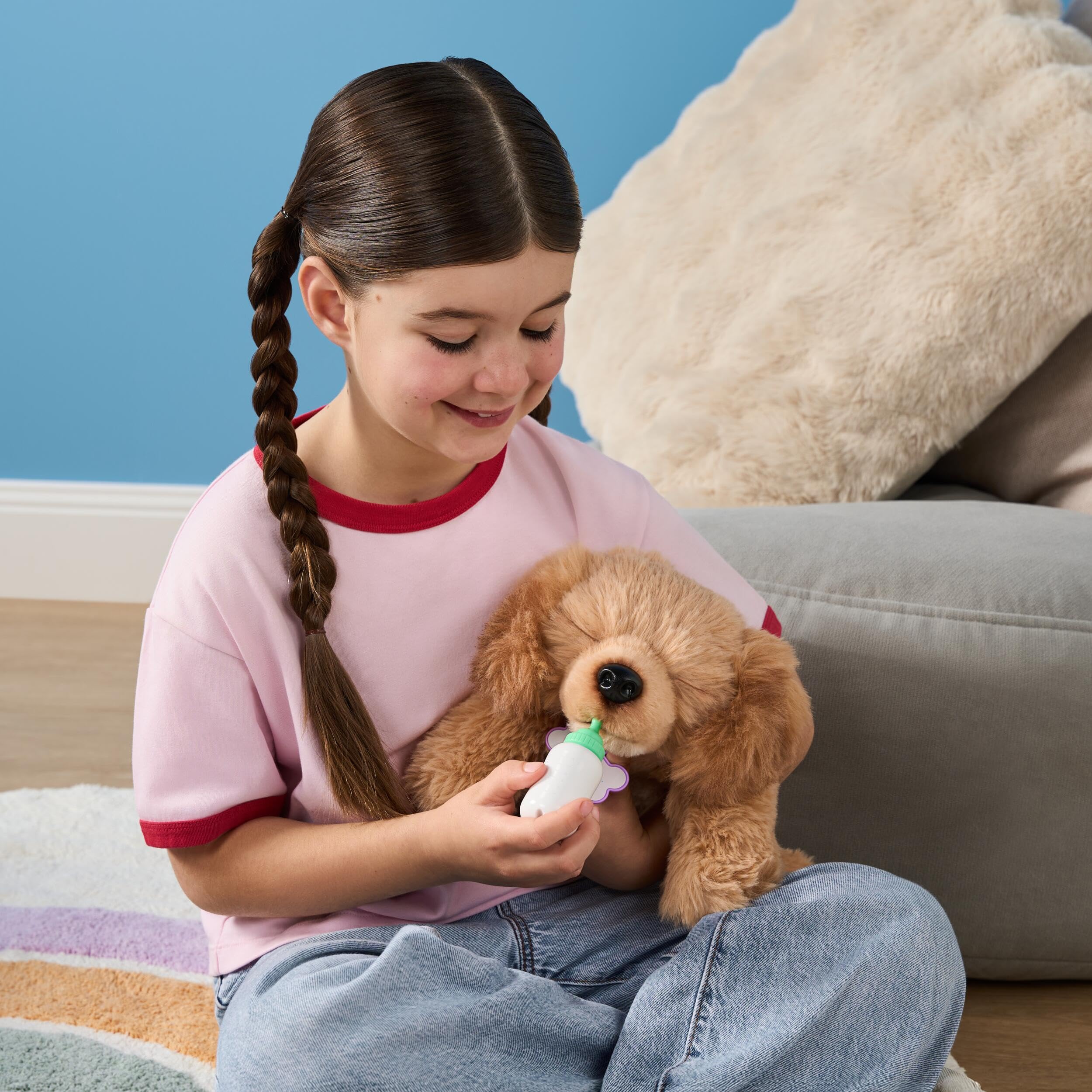 Little Live Pets My Really Real Puppy - Bailey - Peluche Interactivo con +60 Sonidos y reacciones - 32,8 cm - Parpadeo Realista - Come y emite Sonidos como un Perrito de Verdad - A Partir de 4 años