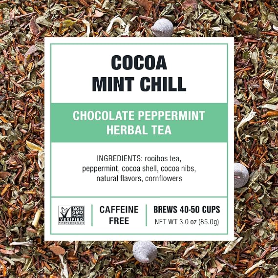 Tiesta Tea Cocoa Mint Chill Chocolate Peppermint Rooibos Tea 3oz