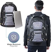 Vista 6 de Targus, mochila Drifter II con espacio para computadora portátil de 17 pulgadas, Negro/Gris