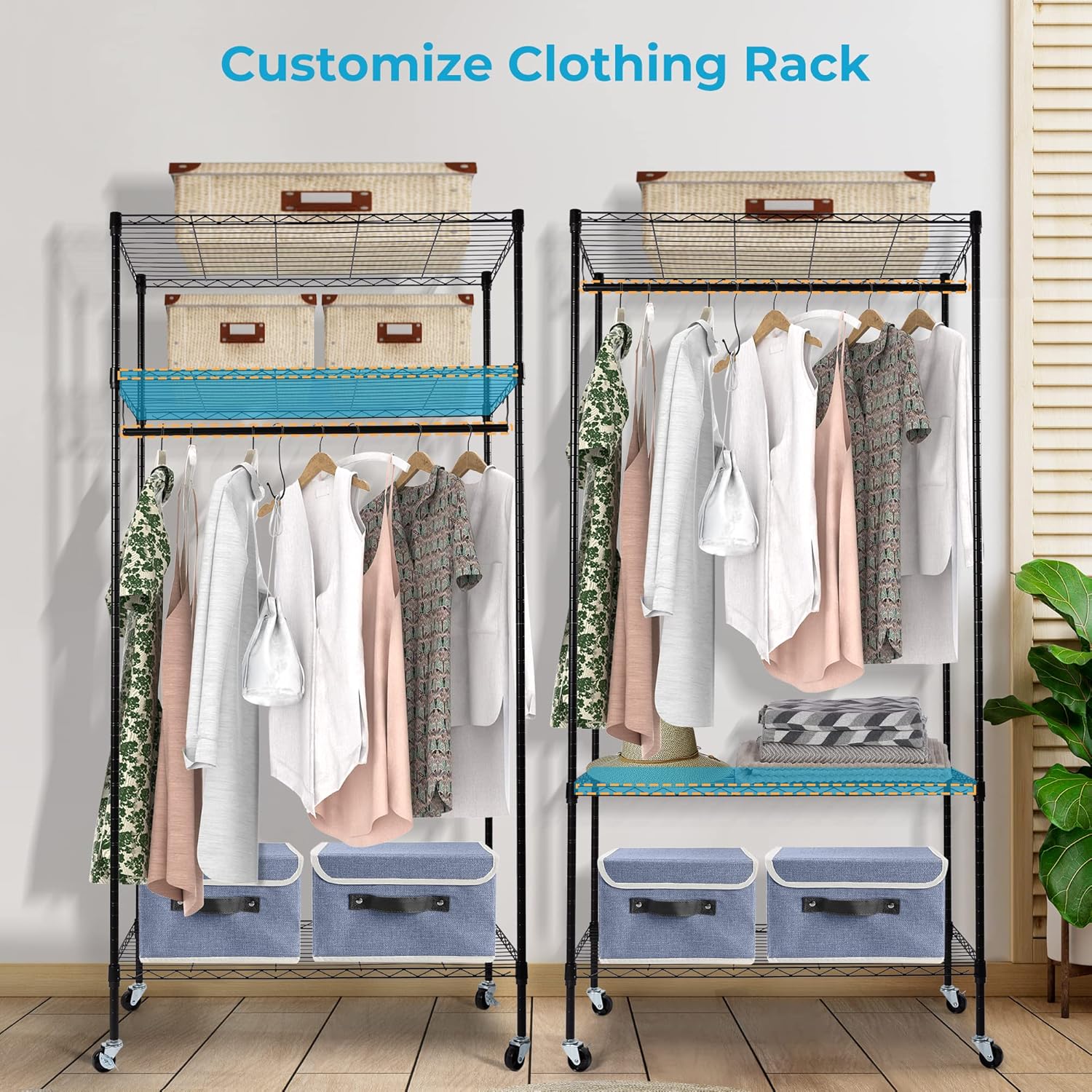 Buy JS HOME Garment Rack Heavy Duty Clothes Rack with Cover