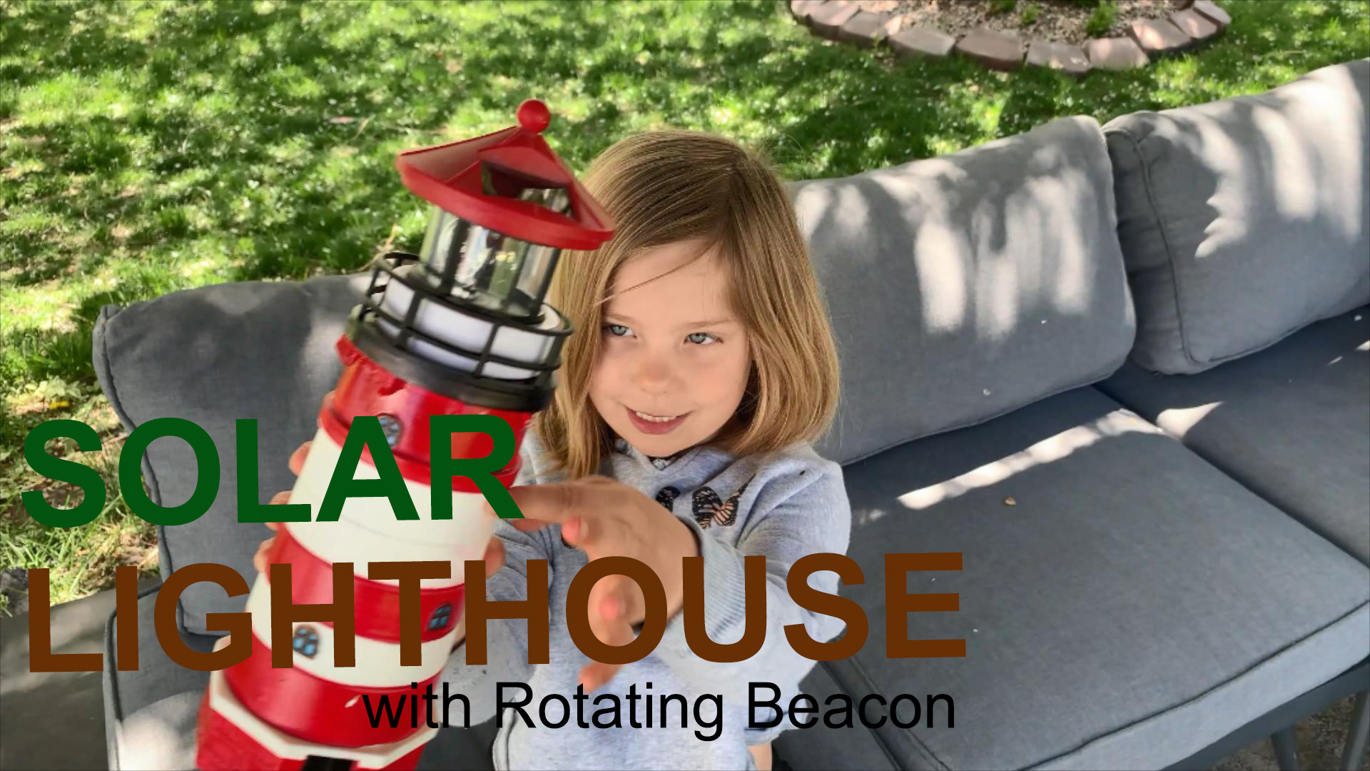 HSHD Lighthouse with Rotating Beacon LED Lights - Solar Lighthouse