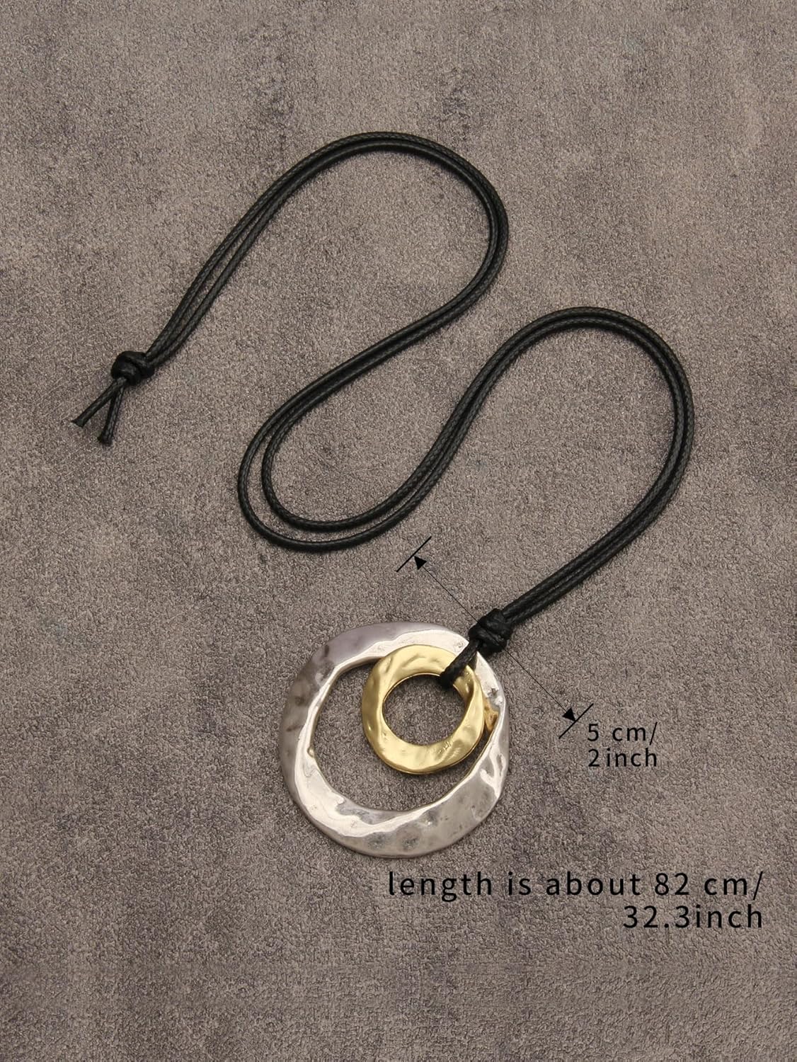 GelConnie Wooden Necklaces for Women Gold Leather Necklace Long Boho Layered Necklace Silver Hippie Choker Necklace Bohemian Jewelry for Women - Image 6