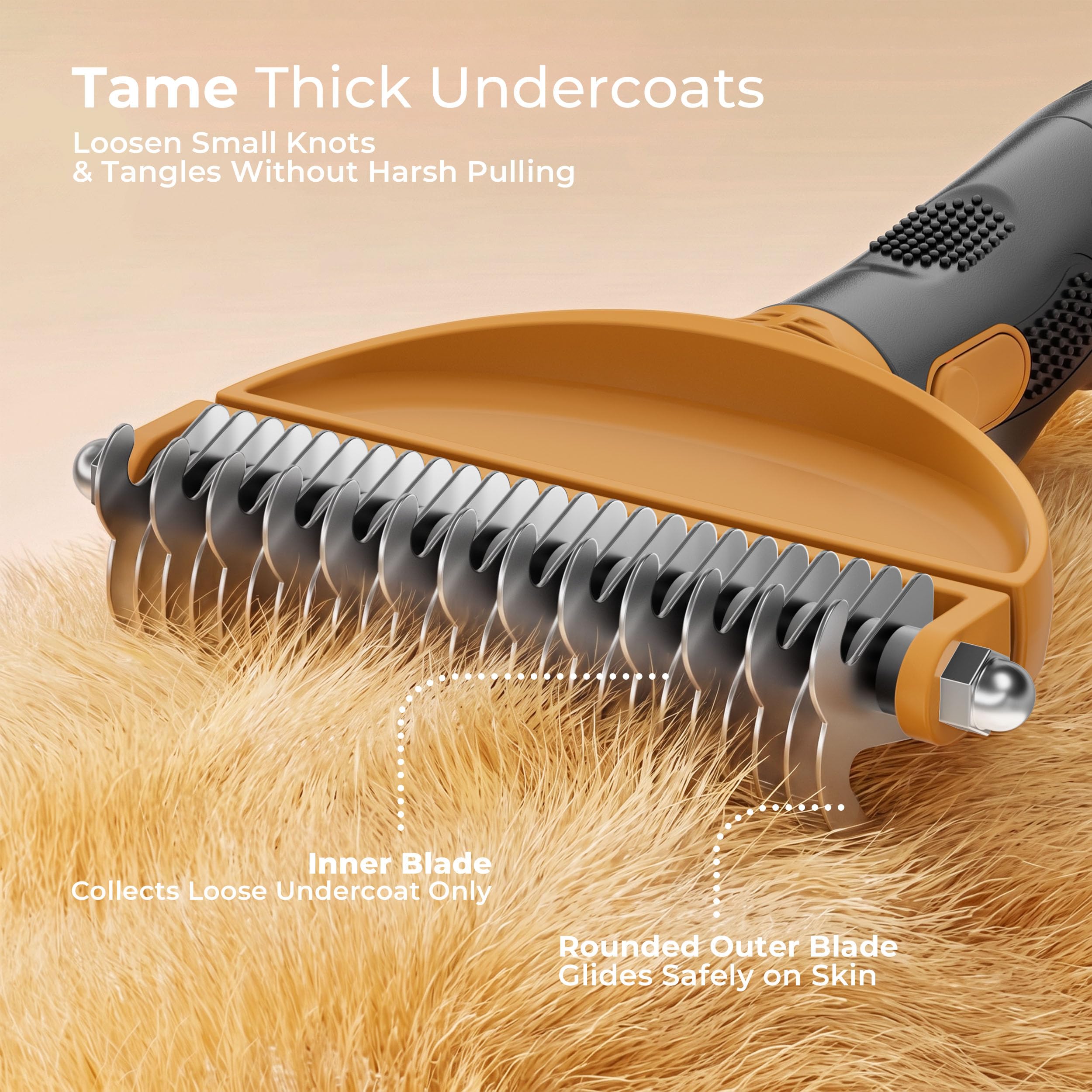 6-in-1 Hundepflegebürsten-Set, professionelle Enthaarungsbürste mit Zupfbürste, Borstenbürste, Haarentferner, Unterwollrechen für Hunde, Katzen und alle Fellarten, tägliche Fellpflege