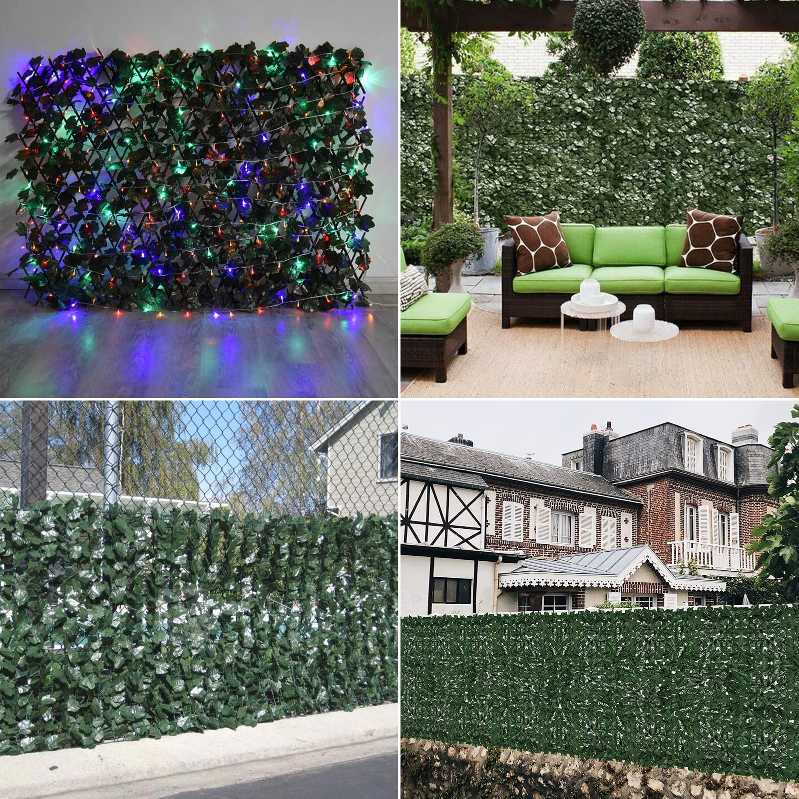 Brise-vue En Lierre Artificiel Avec Fleurs - 3 M X 1 M - Résistant Aux UV - Pour Terrasse, Jardin, Intimité - Sans Perçage - 9