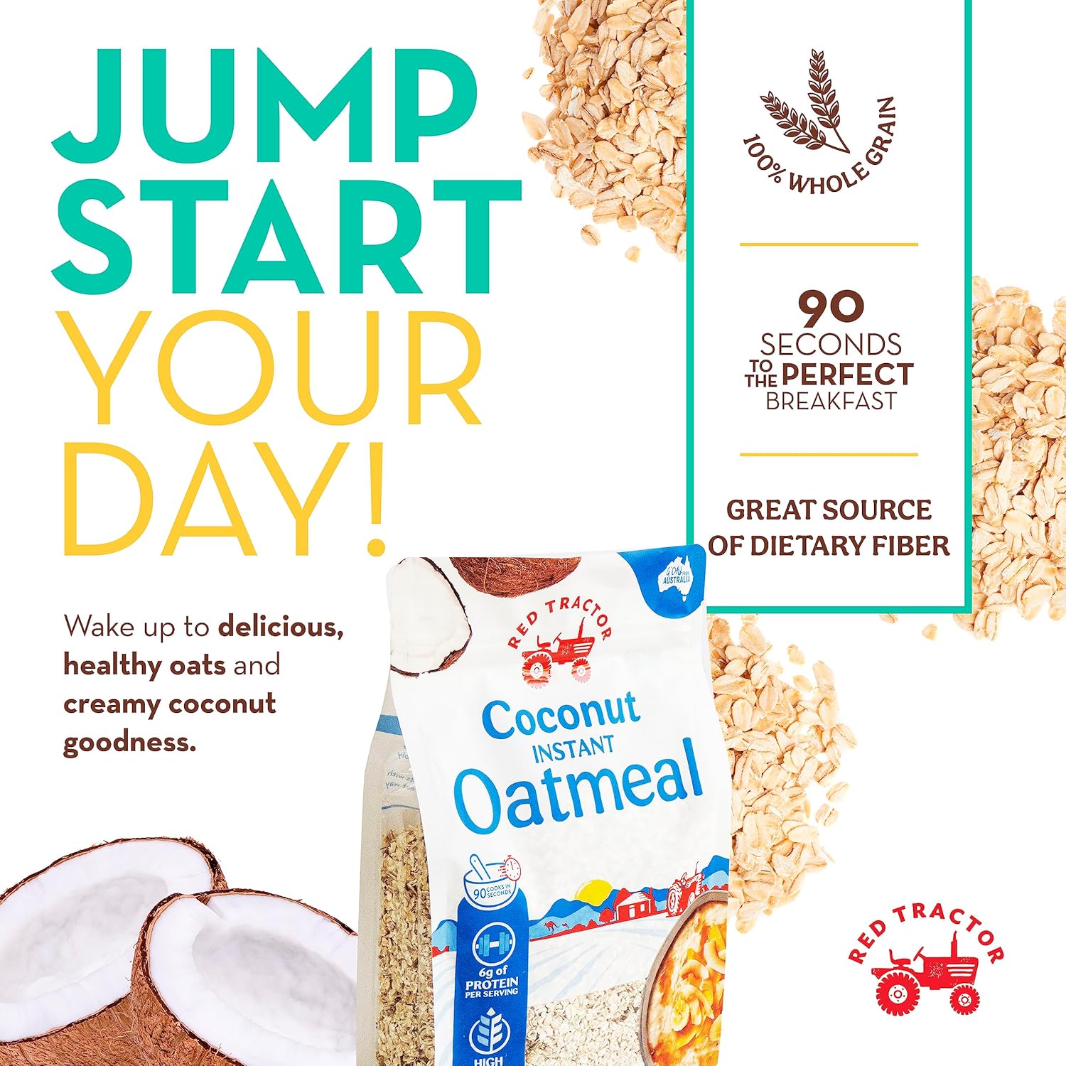 Red Tractor Creamy Style Coconut Instant Oats 400g 1 Pack (1 Pack)