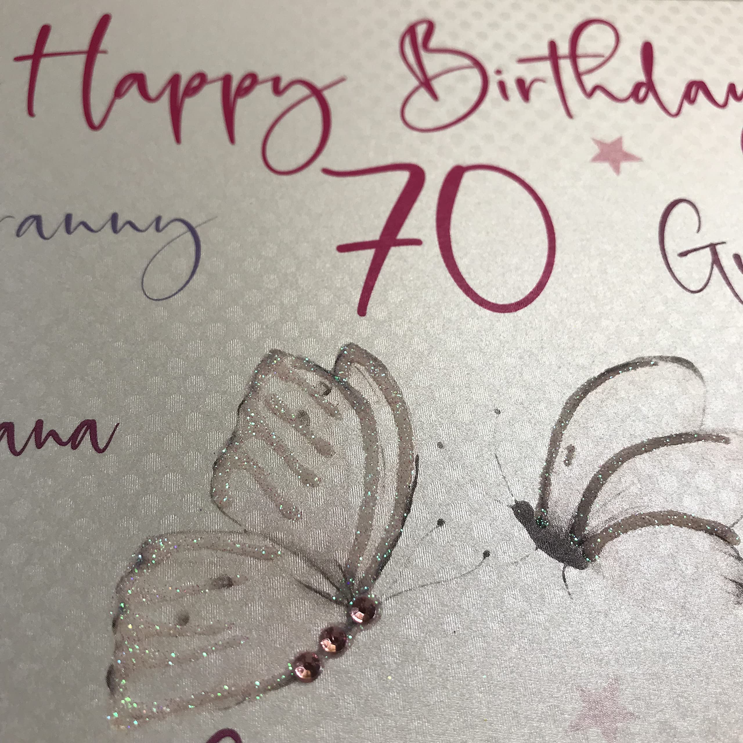 White Cotton Cards Tarjeta De 70 Cumpleaños Hecha A Mano, Color