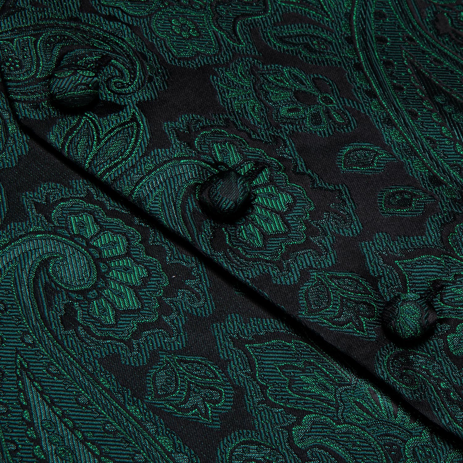 Hi-Tie Gilet da uomo con motivo cachemire formale, in seta, per matrimoni, cravatta, fazzoletto quadrato, set per feste aziendali