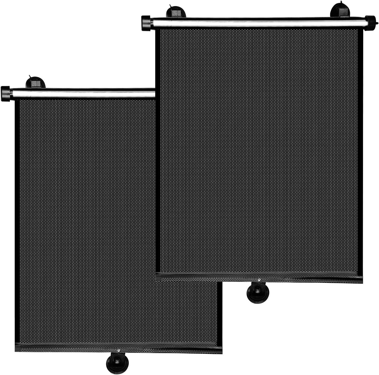 Maxpart Car Rear Side Window Sunshade 2 Pack, Retractable Sun Shade for Car Window | Keeps Your Car Cool | Protect Kids, Pets from Harmful UV Rays Fits Most Cars, Trucks, SUVs, Vans or RVs
