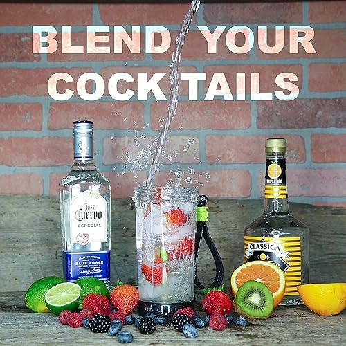 Miniatura 4 de Bevrev Licuadora y mezcladora paquete de 2 incluye botella deportiva no eléctrica con cuchillas de acero inoxidable para batidosbatidos y mezclador