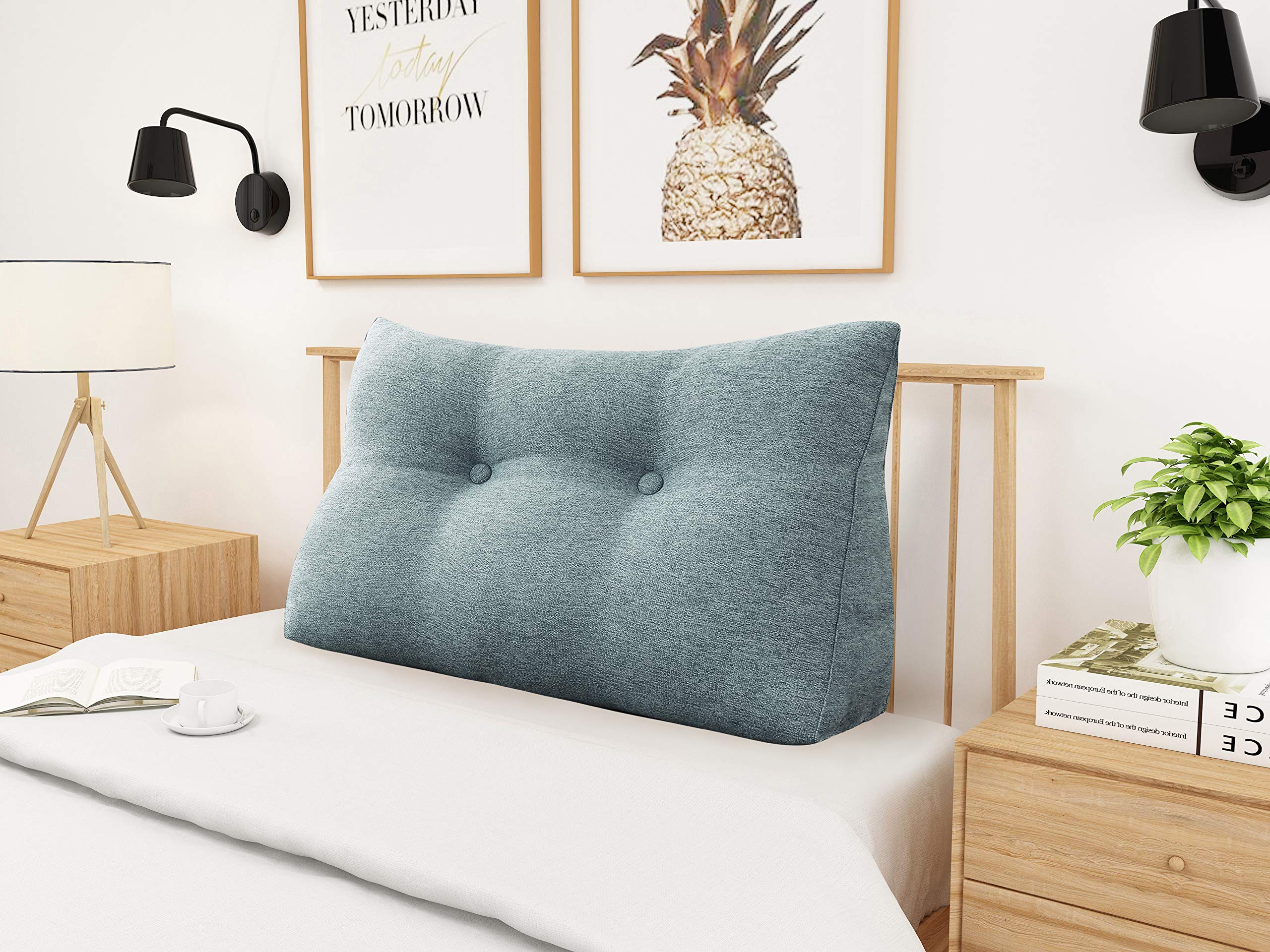 Johnear Coussin de Dossier en Lin - Grand Coussin de Lecture