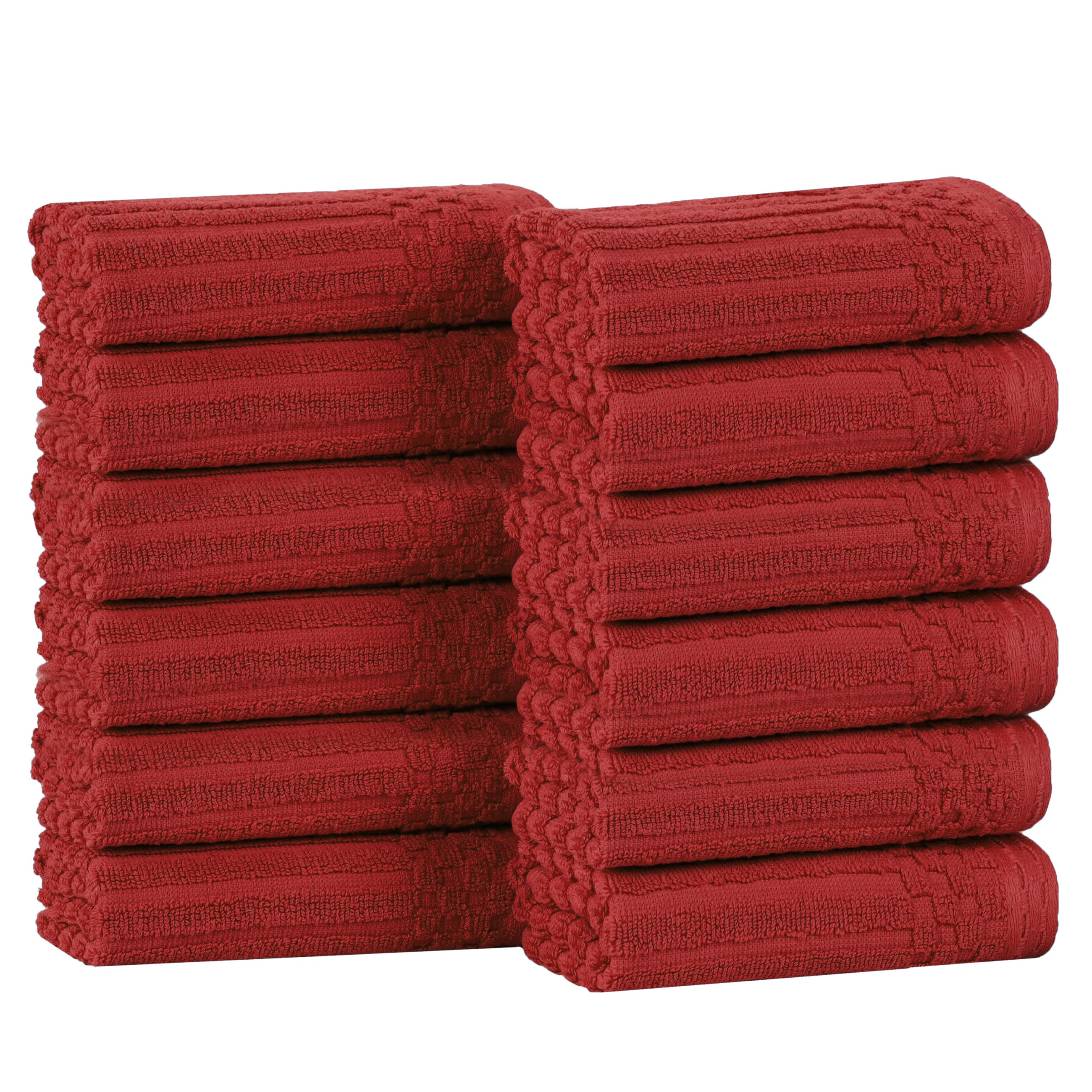 Superior Cotton Face Towel/Washcloth Set of 12, Daily Use for Bathroom, Guest Bath, Quick Dry Small Towels, Face, Hand, Gym, Spa, Hotel, Absorbent,