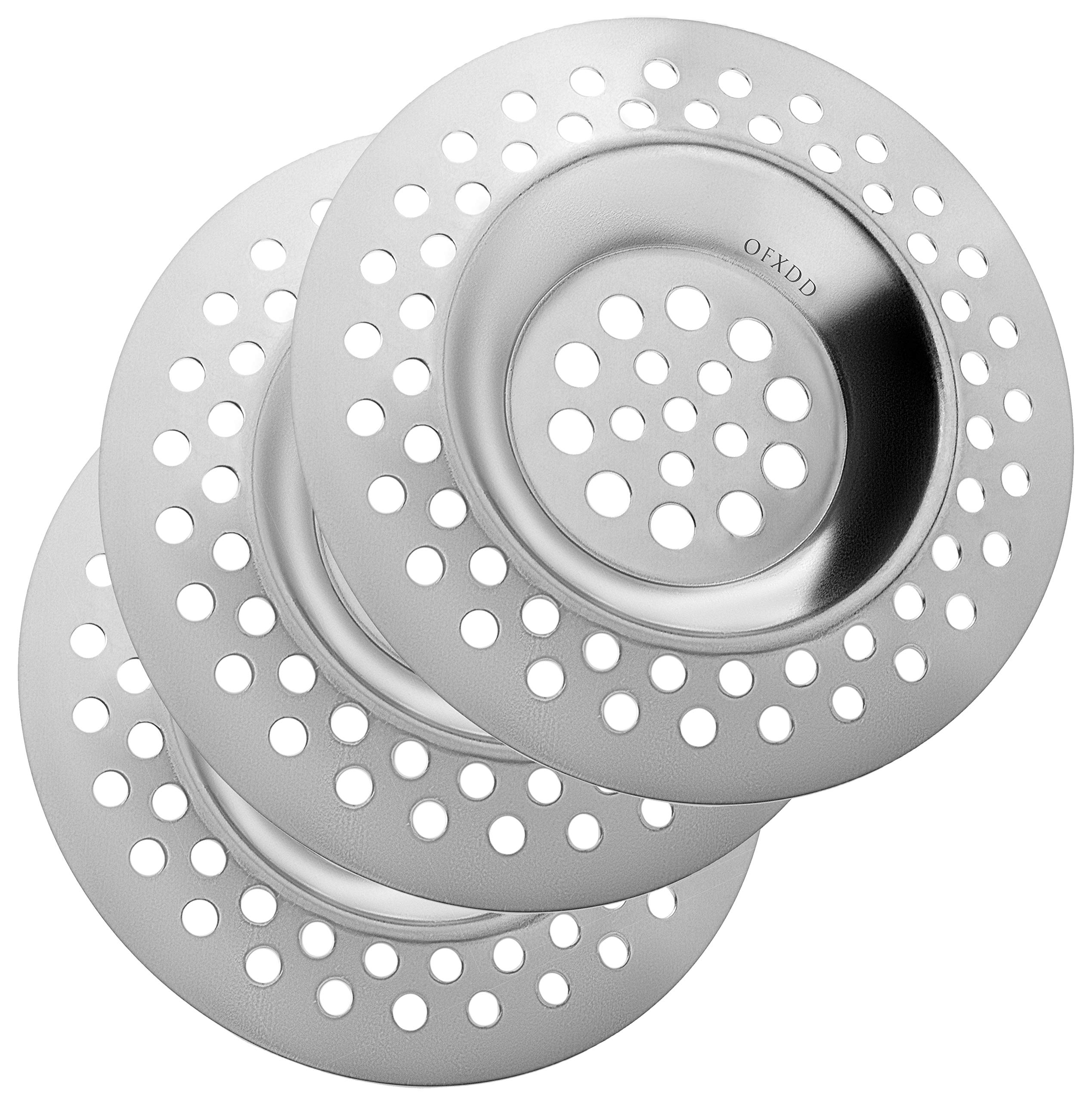 Attrape-cheveux pour douche et évier de 7,6 cm en lot de 3 protège-bonde universel