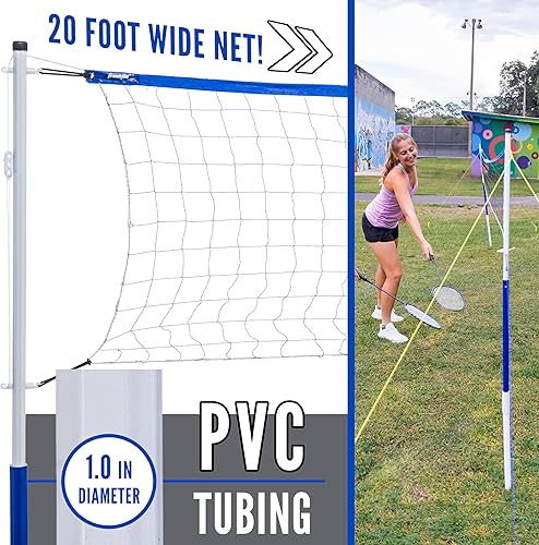 Miniatura 3 de Franklin Sports - Juegos de Voleibol + Bádminton - Juego de Playa + Patio Trasero - Voleibol, Bomba, Raquetas de Bádminton, Volantes, Red + Postes
