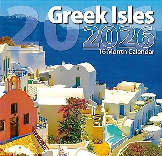 2026 Greek Isles Full Size Wall Calendar for Planning, Scheduling, and Organizing