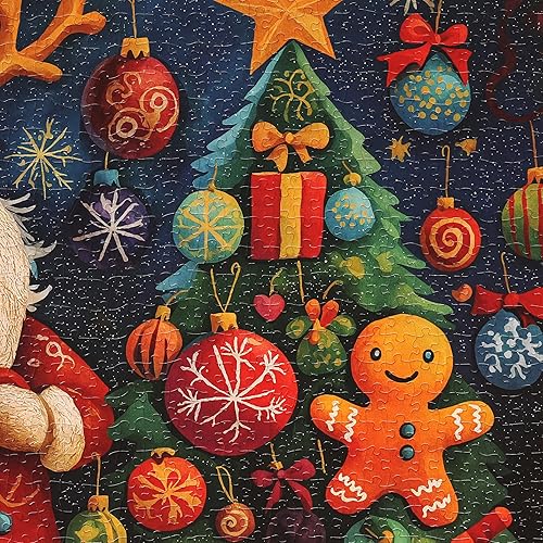 Miniatura 5 de Rompecabezas para adultos de 1000 piezas, rompecabezas de Papá Noel, juego divertido desafiante con familiares y amigos