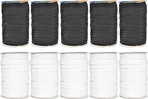 Vista 96 de Mandala Crafts - Rollo de cordón elástico plano para costura y manualidades Beige